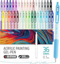 Gel Pens For Coloring, 36 Colors Retractable Colored Pens for Black Paper & White Paper, 0.7mm Fine Point Colorful Pens for Coloring, Writing, Drawing, Journaling, Note Taking, Office, Home