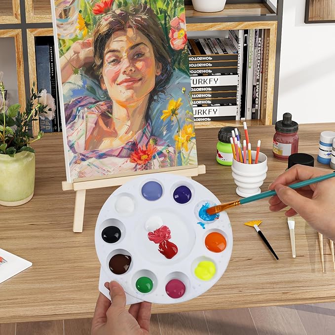 30Pcs Paint Tray Palettes, Plastic Paint Pallets with Hanging Hole for Teachers or Students to Paints on School Project, Art Class or Have a Birthday Painting Part