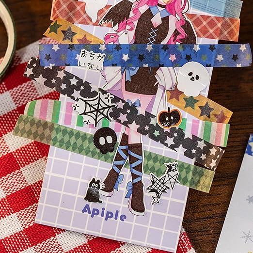 Cute Star Washi Tape Set Scrapbook Supplies Y2K Pentagram Stars Junk Journal Collage Decorative Tape Bulk Kawaii Aesthetic Five Pointed Star Washi Tapes Pack Scrapbooking Materials Journaling Supplies