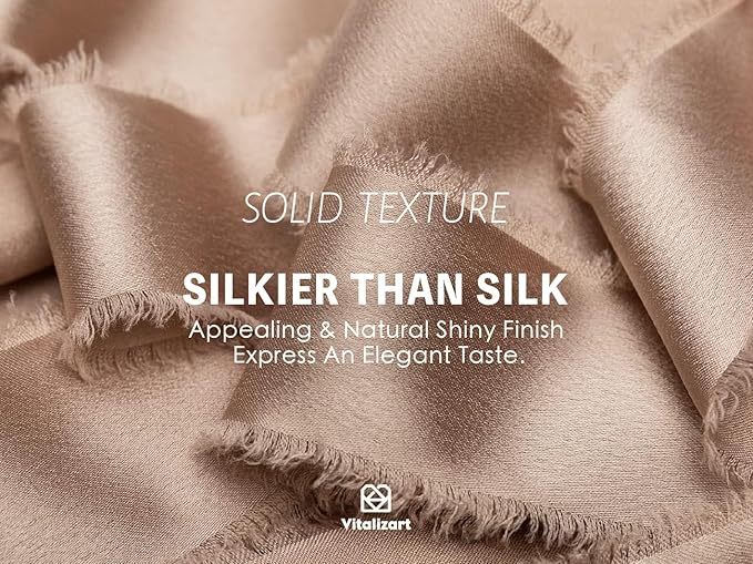 Vitalizart Silk Satin Ribbon 1-1/2 inch x 15 Yard Champagne Brown Ribbon Handmade Frayed Ribbons for Gift Wrapping Baby Shower Wedding Bridal Bouquets Holiday Decor