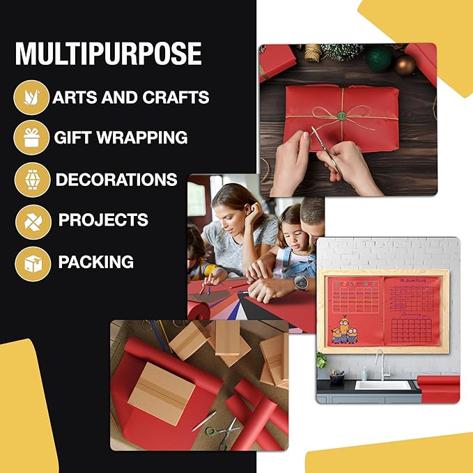 Crown Display Kraft Colored Craft Paper - 17.75" X 1320" Roll (110' Ft), Perfect for Shipping & Packing