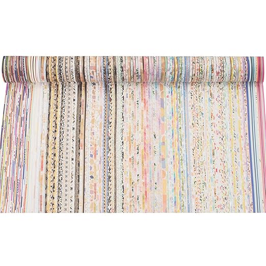 YUBX Exrta Slim Washi Tape Set Random Patterns 80 Rolls+ Bundle Printed Super Skinny Decorative Masking Tape Scrapbook Tape for DIY Craft Art Projects Journal Gift Wrapping (Patterns Printed)