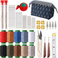 76PCS Big Eye Stainless Steel Sewing Needle Kit, Needle and Thread Kit, Sewing Supplies and Accessories with Scissors Seam Ripper Threaders Measure Tape Thimbles for Home Mom Beginner Traveler