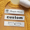 100pcs Custom Name Fabric Labels,Personalized Sew-On Clothing Tags,Custom Sewing Labels for Clothing Bags Dress T-Shirt Crocheting, Handmade Items, Crafts and More 2x6cm