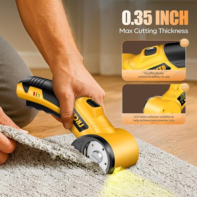 Electric Scissors, Cardboard Cutter, With LED Light, High-Efficiency Brushless Motor, 3500mAh Battery, Tungsten Steel Blade, Suitable for Cloth, Cardboard, Leather, Carpet Nibblers