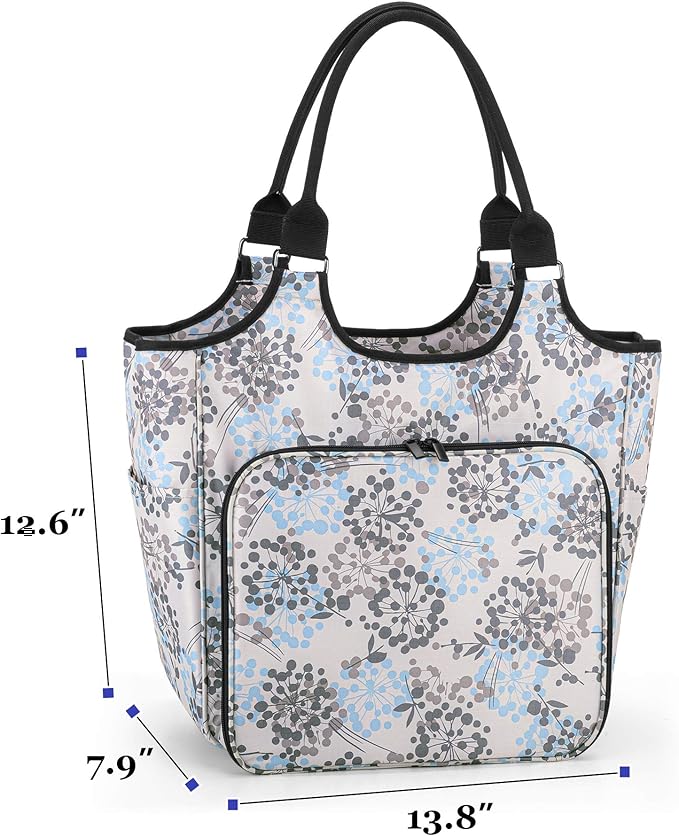 YARWO Knitting Tote Bag, Yarn Storage Organizer for Yarn Skeins, Knitting Needles, Crochet Hooks and Knitting Projects, Christmas & New Beginnings Gifts for Women, Dandelion (Patent Pending)