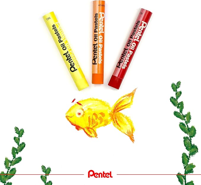 Pentel PHN36 Oil Pastel Set with Carrying Case,36-Color Set, Assorted, 36/Set