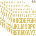 8 Sheet Glitter Letter Stickers Vinyl Alphabet Stickers Waterproof Self Adhesive Stick on Letters for Poster Bulletin Board Mailbox School Classrooms Decor(2 Inch, 4 Inch,Gold)