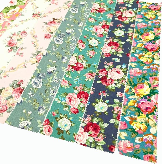 Jelly Rolls for Quilting Clearance 42 Strip 2.5" x 44" - Cotton Jelly Roll Fabric Strips for Quilting, Sewing, Blanket, Rug, Home Decor, and Purse Making, Rose Floral