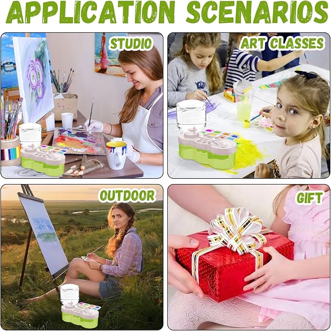 2025 Upgraded Paint Brush Cleaner Tool,Brush Rinser Cup Painting Running Water Circulation Art Supplies for Acrylic,Watercolor and Water Based Creative Gift for Adult Artist Beginners Kids