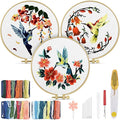 TINDTOP Hummingbird and Flower Embroidery Kit for Adults