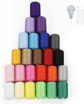 NEX 24 Pcs Sewing Thread Kit, 1000 Yards Each Spool Thread, 24 Colors Assortment Polyester Thread for Sewing Machine, Hand Stitching & Quilting