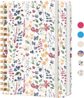 CICPAP Lined Spiral Journal Notebook, A5 College Ruled Notebook for Journaling, Note-Taking, and Daily Planning, Durable Hardcover with an Elegant Design, Floral