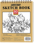 FIXSMITH 9"X12" Sketch Book | 80 Sheets (68 lb/100gsm) Sketchbook | Top Spiral Bound Artist Sketch Pad | Acid Free Drawing Pad | Ideal for Kids, Beginners, Artists & Painters | Bright White