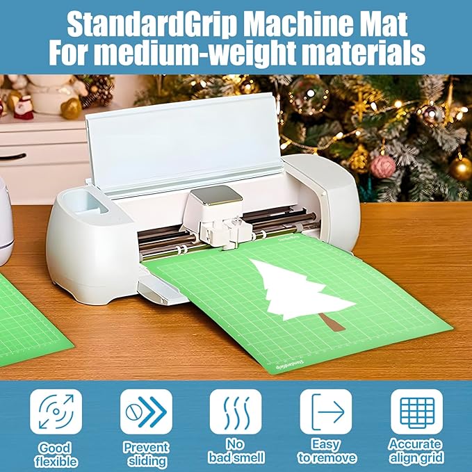 6 Pack Cutting Mat for Cricut Joy Xtra, 8.5x12in Adhesive Cutting mats for Craft, 2 Light Grip, 2 Standard Grip, 2 Strong Grip, Reusable Variety Craft Cutting Mats for Cricut Accessories