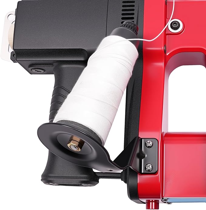 Bag Sewing Machine Battery Powered Handheld High Speed Bag Sealing Machine Industrial Bag Closing Machine for Burlap Sack, Canvas, Feed Sacks, Woven (Red)
