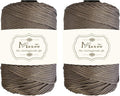 Maxee Premium Polyester Macrame Cord 3 mm × 218 yd (2 Pack),3mm 100% Polypropylene Macrame Cord,Ideal for Crochet, Wall Hangers, Bags, Rugs & DIY Crafts(Chestnut Brown)