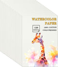 Silunkia 120 Sheets 100% Cotton Watercolor Paper 9 x 12 for Painting, 140lb/300gsm Heavyweight Off White Cold Pressed Art Water Color Paper Perfect for Beginner Students Adults Artists Drawing