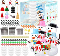 ROUIWEIP 12 Pack Build a Snowman Kit for Kids - Creative Air Dry Clay Christmas Crafts DIY Kit with 120PCS Accessories, Fun Holiday Activity and Stocking Stuffers Gift for Boys and Girls