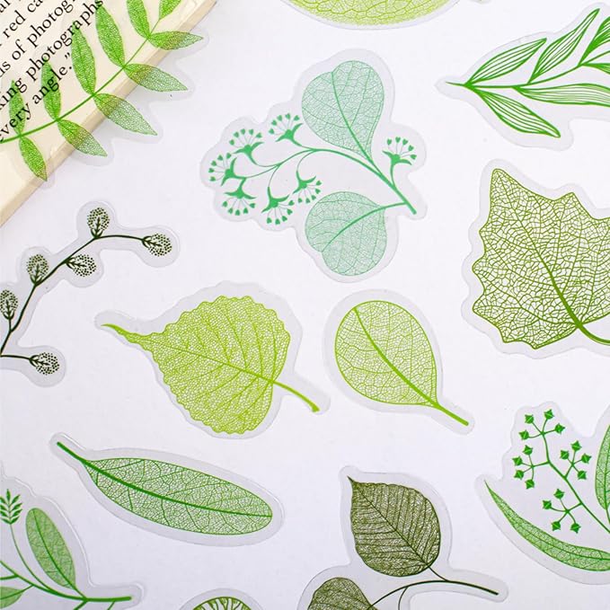 120 Pieces Leaf Vein Aesthetic Stickers, 6 Pack Nature Botanical Decals for Scrapbooking, Bullet Journals, Planners, Card Making, Resin Art, and Adult DIY Crafts