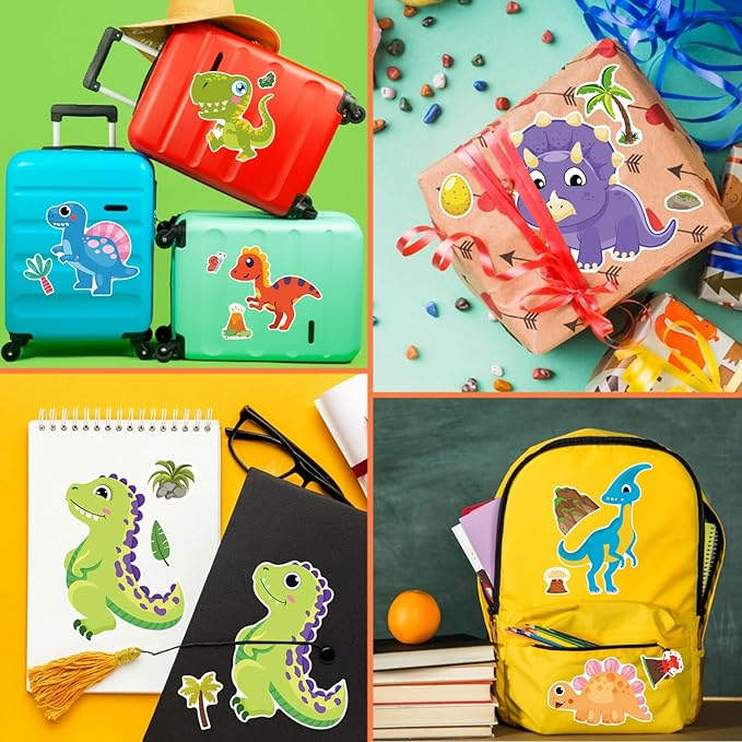 24 Sheets Dinosaur Stickers, Make Your Own Dino Stickers for Kids Boys Girls Toddlers, Make a Face Stickers Dinosaur Theme Birthday Party Favor Supplies, Teacher Reward Stickers
