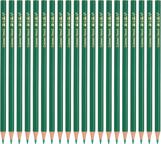 PATIKIL Green Colored Pencils Set,20 Pcs Oil Color Pencils Wooden Coloring Drawing Pencil for Artists Art Painting
