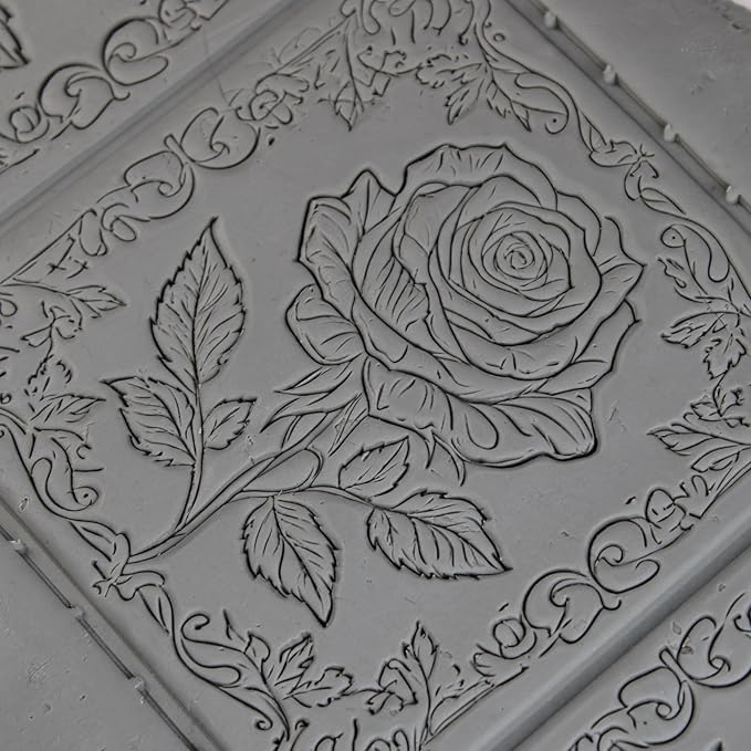 Rose Clay Texture Roller (4") - Flower Set #01 - Embossing Pattern Roller for Polymer & Ceramic Clay, Pottery & Crafts