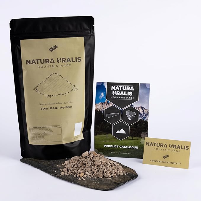 Siberian Yellow Clay Flakes | 17.5oz of Natural Yellow Clay, Pastel to Golden Yellow - Amazing Crunch, Satisfying Earthy, Velvety and Firm Texture, ASMR Sensation