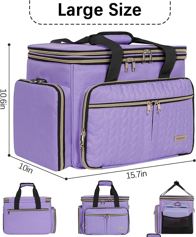 Large Knitting Bag Yarn Storage Organizer,Portable Crochet Tote Bag,Yarn Bags for Crocheting On The Go for Knitting Needles, Crochet Hooks, Knitting Accessories, Unfinished Project