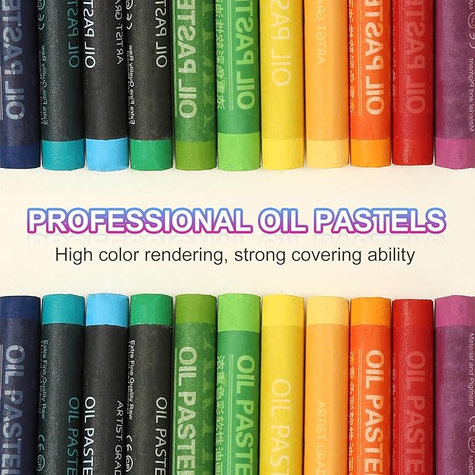 PATIKIL Dark Gray Oil Pastels, 24Pcs Soft Oil Crayons Creamy Pastels Stick Art Supplies for Art Painting Drawing Blending Graffiti for Drawing Beginners Artists