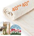 Pllieay 40" x 40" Large Overlocking Primary Tufting Cloth, Monks Cloth with Yellow Marked Lines for Tufting Guns, Punching Needles and Carpet Punching