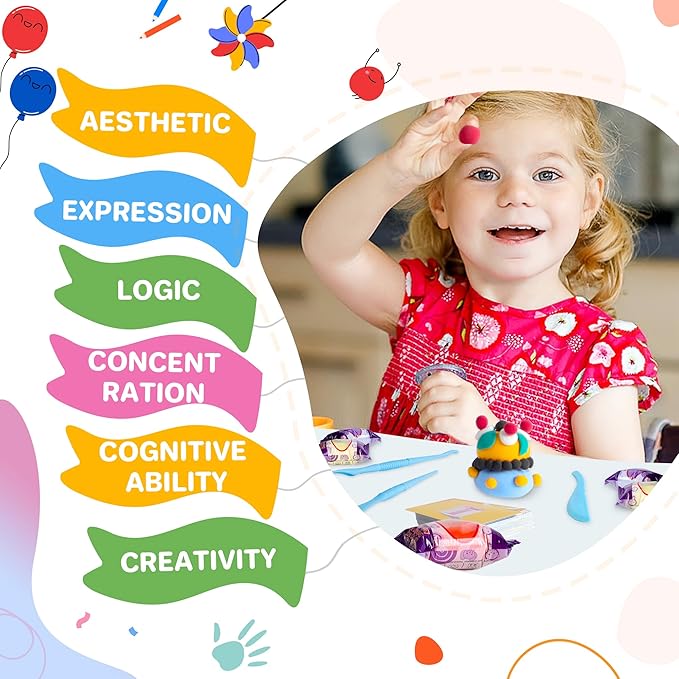 Air Dry Clay 42 Colors, Modeling Clay for Kids, DIY Model Magic Clay, Molding Clay Kit with Sculpting Tools, Non-Sticky Soft and Super Light, Arts and Crafts Gift for Boys Girls Kids