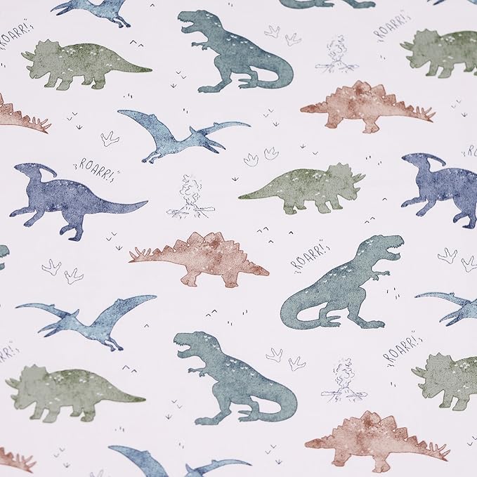 Hanjunzhao 21Pcs Cartoon Dinosaur Fat Quarters Fabric Bundles 18 x 22 Inch, Animal Print Cotton Quilting Fabric Squares for Quilting, Sewing, Blanket, Quilts, Home Decor, and Crafts, Dinosaurs