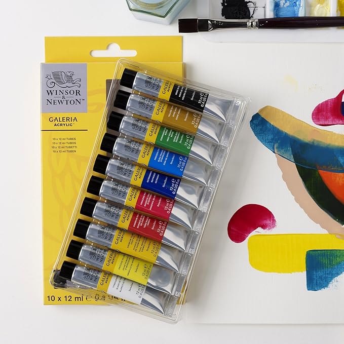 Winsor & Newton Galeria Acrylic Paint, 10 x 12ml (0.4--oz) Tube Paint Set