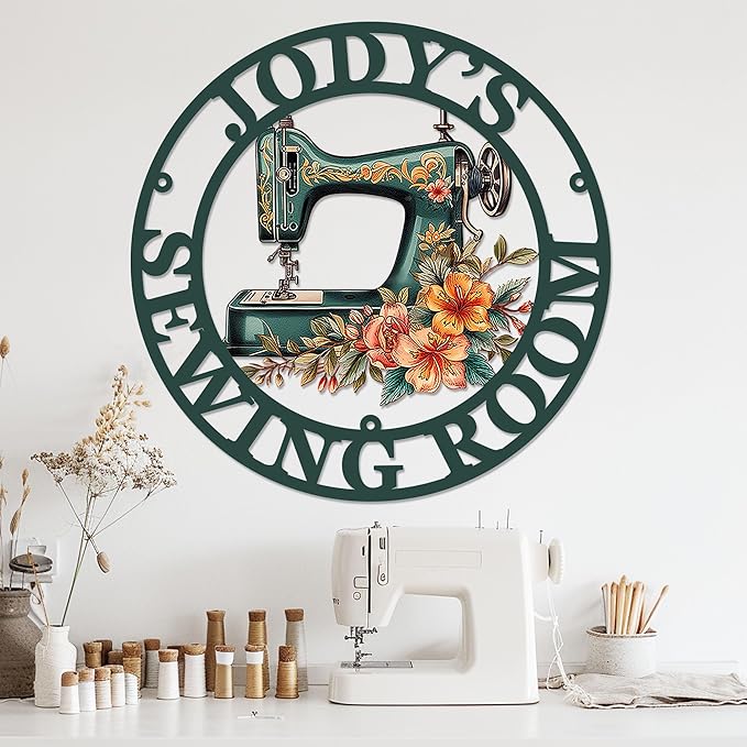 Custom Sewing Room Sign, Personalized Metal Quilting Sign, Sewing Room Decor, Sewing Machine Sign, She Shed Craft Room Decor, Personalized Sewing Gift For Women, Gift for Mother Grandma