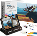 DIY Art Painting Kit for Adults – Learn to Paint Moose with Video Tutorials – 9 Pieces Acrylic Paint Set for Adults –Perfect Christmas Crafts & Holiday Gifts for Art Lovers