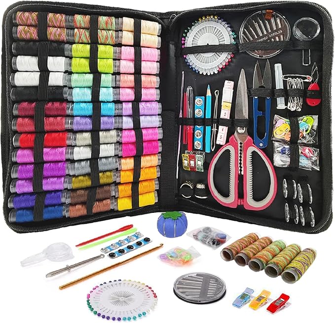 Pmbqifay 197PCS Sewing Kit for Adults, 43 XL Thread Spool, Beginners with Advanced Large Sewing Sets, Suitable for Travelers, Adults, Children, Beginners, Emergency Items, DIY and Family Sewing Kit