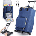 Coopay Portable Crochet Bag, Extra Large Yarn Storage for Crochet Accessories and Supplies, Yarn Bags with Wheels and Telescoping Handle, Durable Knitting Bag for Craft Enthusiasts
