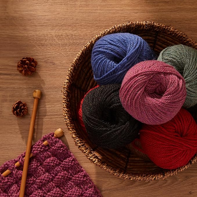 100% Merino Wool Yarn 3-Ply Luxurious and Soft Yarn for Hand Knitting & Crocheting (Khaki, 1Ball)
