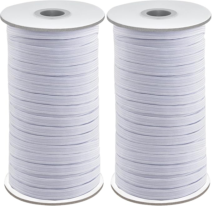 Coopay 100 Yards Length 1/2" Width Elastic Bands Flat Elastic Cord Rope Heavy Stretch Spool Knit for Sewing DIY Projects, Arts & Crafts, 2 Rolls, 50 Yards/Roll (White, 1/2 Inch)
