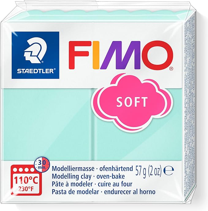 Staedtler FIMO Effects Polymer Clay - -Oven Bake Clay for Jewelry, Sculpting, Mint Green Pastel 8020-505