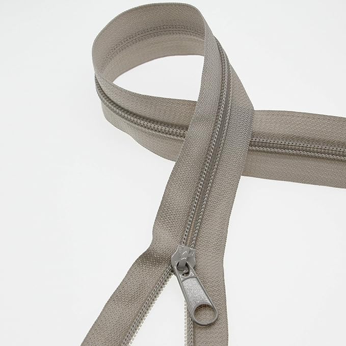 Leekayer #3 Gray Nylon Coil Zippers by The Yards Bulk 10 Yards with 25pcs Sliders for DIY Tailor Sewing Craft,Bag,Luggage,Dress,Sofa Cushion,Pillow(Grey)