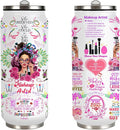 Makeup Artist Gifts For Women Cosmetology Stainless Steel Insulated Tumbler With Straw Lid,Makeup Gift For Esthetician,Cosmetician,Graduation Gifts 17 Oz