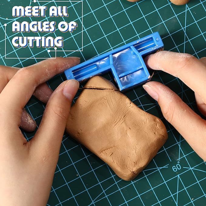 Lanties Angle Cutting Clay Tool Steel Wire Bevel Cutter Small Pottery Angle Clay Trimming Tool Plastic Ceramic Wire Small Pottery Cutter for Ceramics and Sculpting, 2.7 x 1.1 x 0.4 Inch