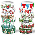 Christmas Washi Tape Set,12 Rolls Floral Watercolor Plants Decorative Tape Santa Claus Snowman Gift Masking Tape for Journaling Supplies,Journal, Scrapbooking,DIY Arts & Crafts,Gift Wrapping