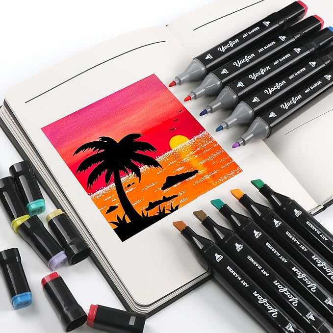 80 Colors Alcohol Markers, Dual Tips Drawing Markers, Set For Adults Coloring Sketch Illustration, Chisel & Fine