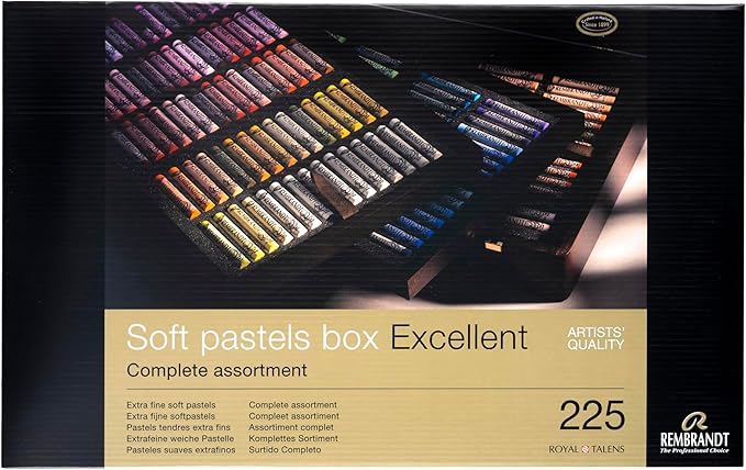 Rembrandt Soft Pastel Wood Box Excellent Set, 225-Piece Full Sticks, General Selection