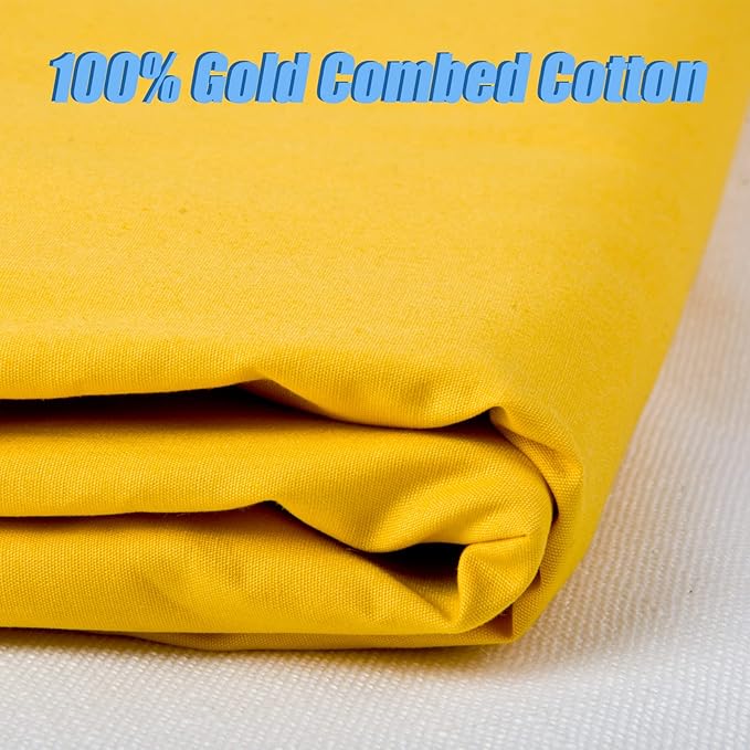 5 Yard Gold Cotton Fabric,Natural Cotton Poplin Fabric by The Yard, 59 Inches Wide 100% Cotton Fabric,Soft Embroidery Muslin Quilting Material for Sewing Material Apparel Cloth