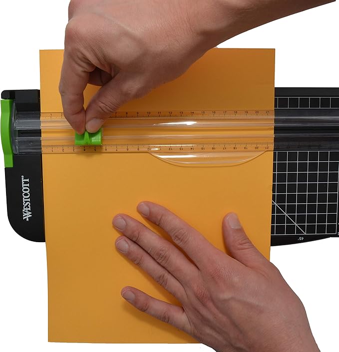 Westcott Paper Cutter 12" Paper Trimmer Scrapbooking Tool, Black