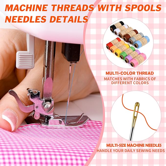 BYMORE 30 Pcs Sewing Thread Kit, 12 Colors 400 Yards per Polyester Thread Spools with Needles and Threaders for Hand & Machine Sewing, Emergency and Travel, DIY and Home